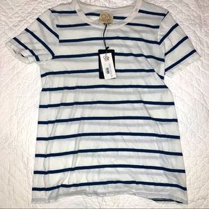 NWT distressed navy striped t-shirt